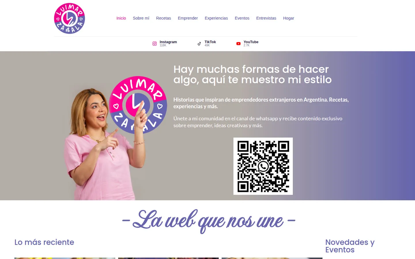 Sitio web de Luimar Zabala desarrollado por Carocas Digital