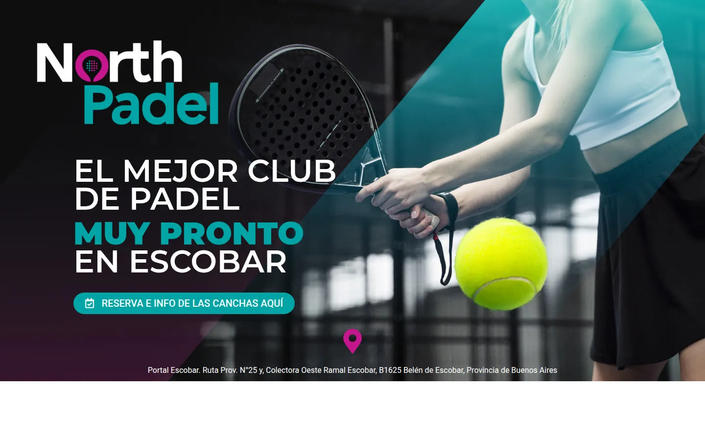 Sitio web de North Padel Escobar desarrollado por Carocas Digital