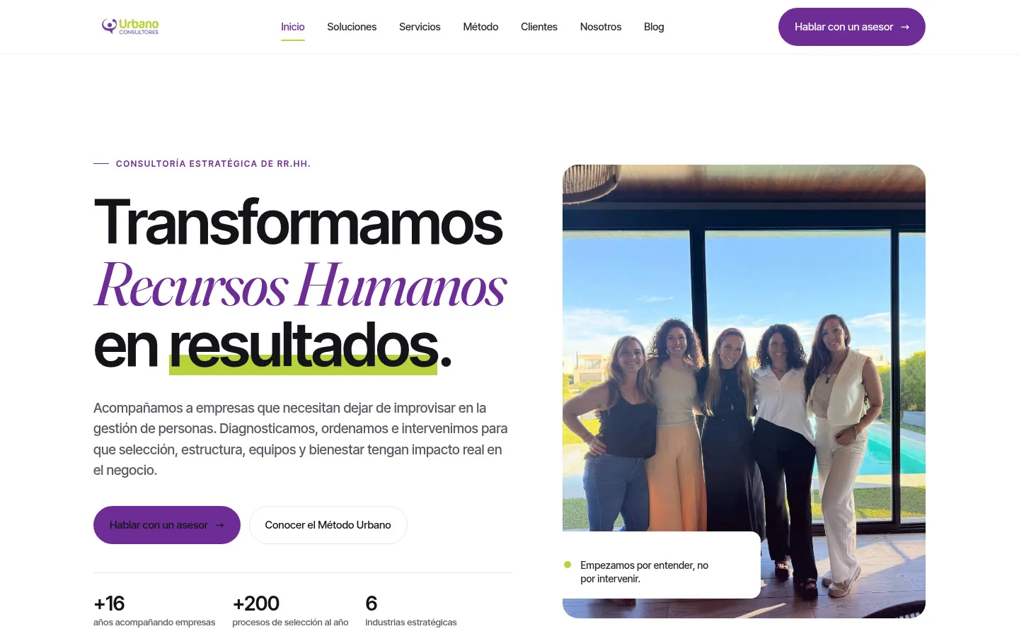 Sitio web de Urbano Consultores desarrollado por Carocas Digital